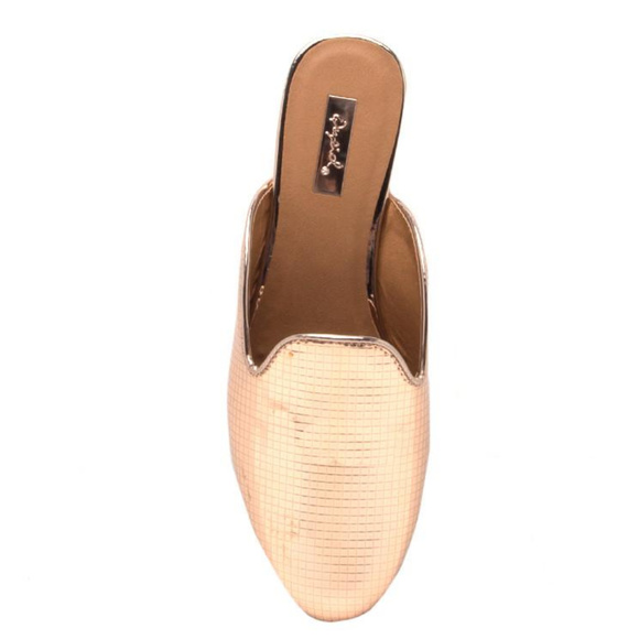 Last Pair Sale! Metallic Rose Gold Mules Size 6 - Picture 3 of 4